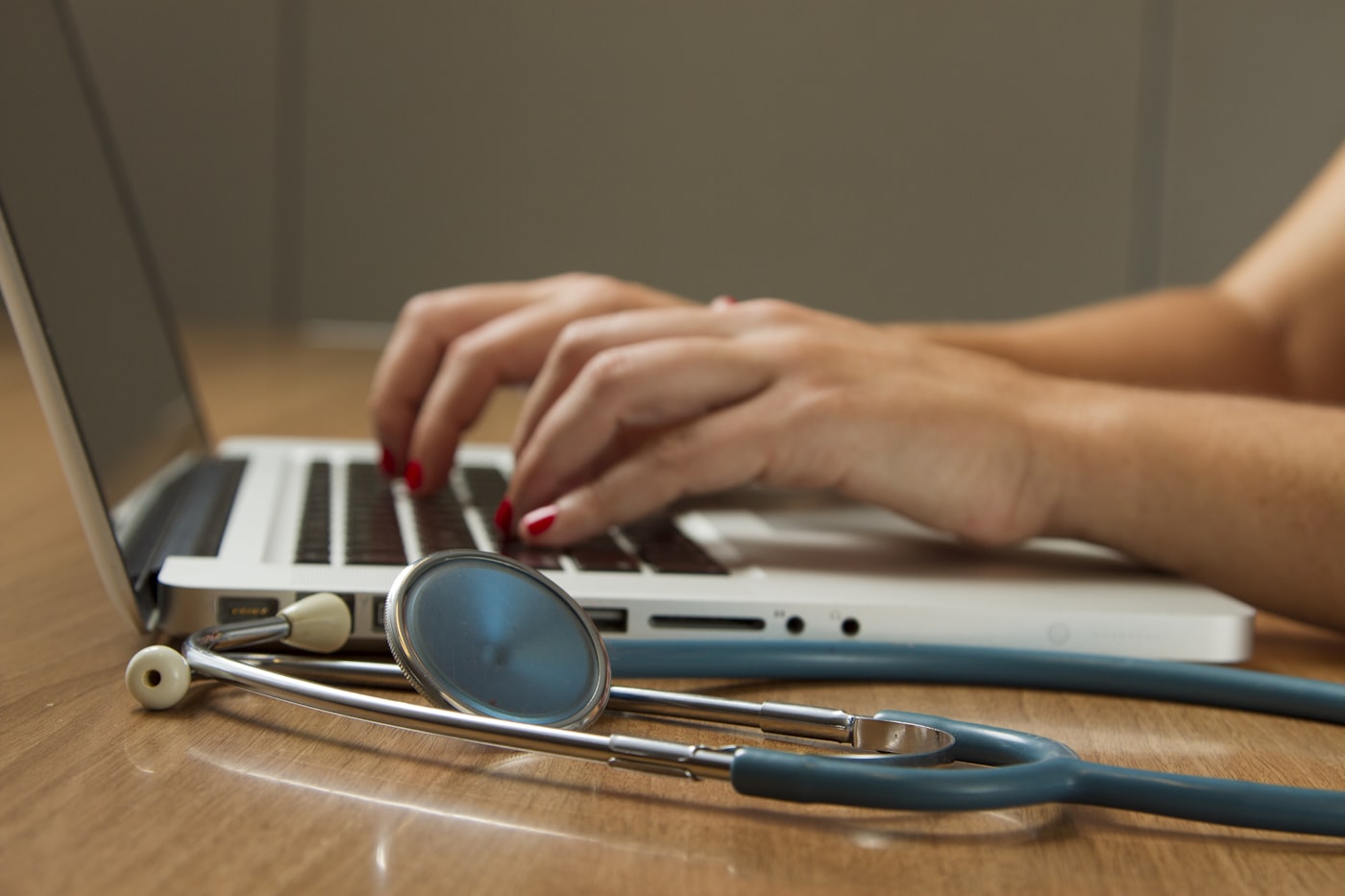 Telehealth workspace representing a provider review.